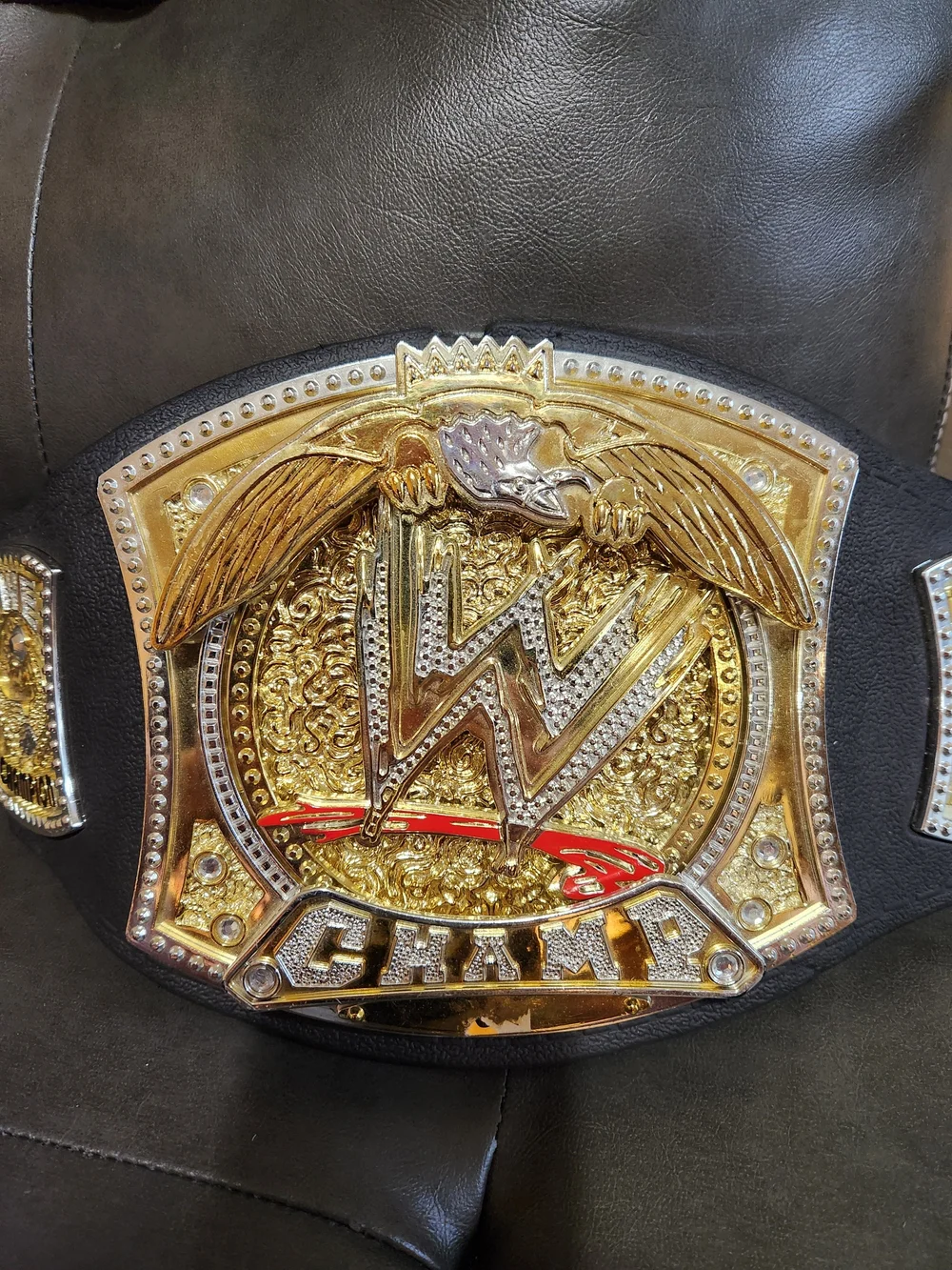 2005 WWE Mon.Nite Raw Championship Belt - Gold and Black with Red Accent